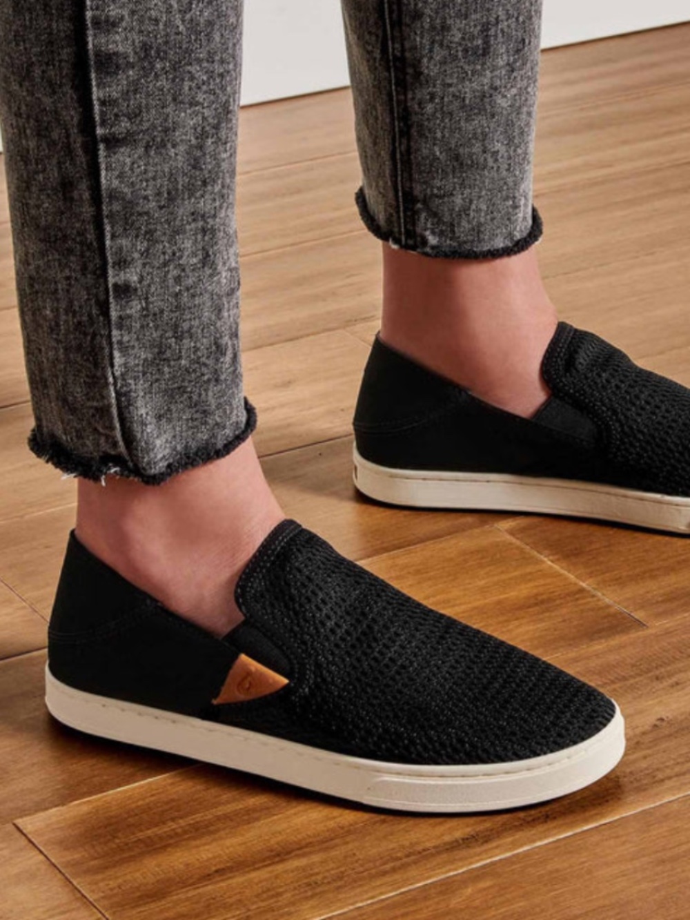 OluKai Women’s Black  Breathable Slip-on shoes